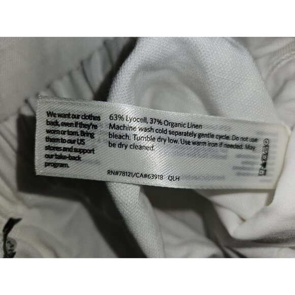 Eileen Fisher White Lyocell Organic Linen Slub Wide Leg Pant Women Size Small - Picture 7 of 8